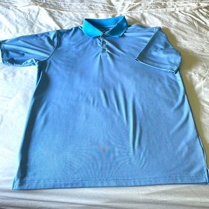 Mens 100% polyester short sleeve golf shirt.